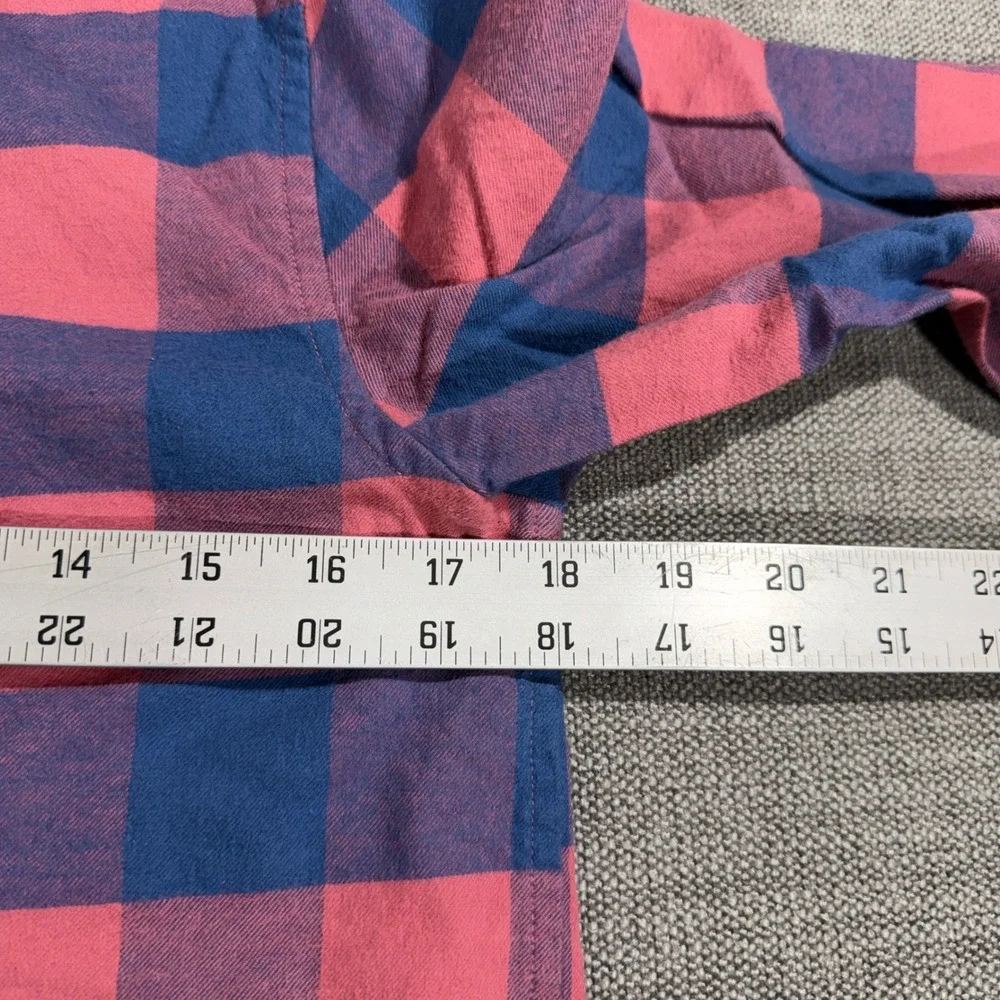 Vineyard Vines Button Down Shirt Boys L Pink Navy Blue Excellent Buffalo Check